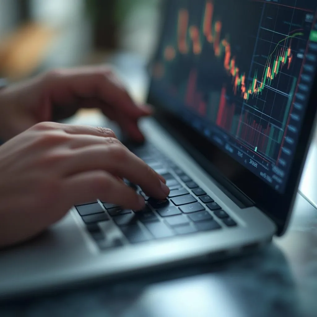 Analista de InvertirARG trabajando con gráficos del mercado de valores argentino